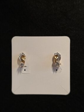 Vintage 1980s Nina Ricci Germany Gold-Tone Textured Swirl Clip-On Earrings